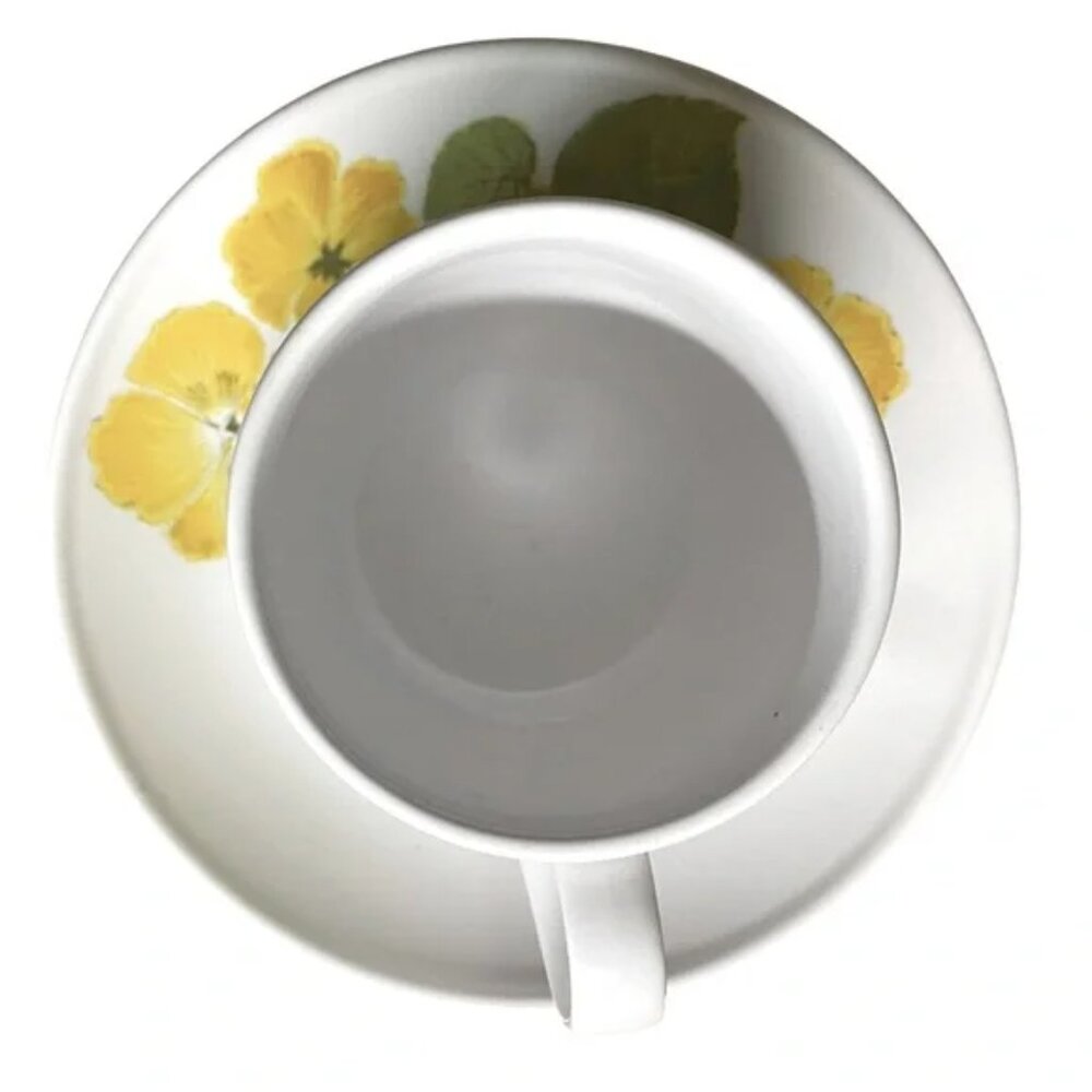 Vtg NORITAKE Japan "Flower Time" Pattern Cup and Saucer Yellow Floral China EUC - Picture 7 of 12